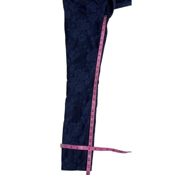 Abercrombie & Fitch Dark Blue Floral Stretch Jegging Jeans Sz 0 w25 - Picture 6 of 7